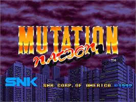 Title screen of Mutation Nation on the SNK Neo-Geo CD.