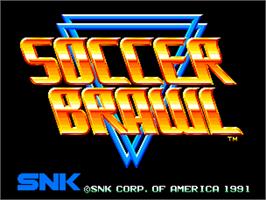 Title screen of Soccer Brawl on the SNK Neo-Geo CD.