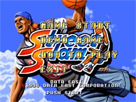 Title screen of Street Hoop on the SNK Neo-Geo CD.