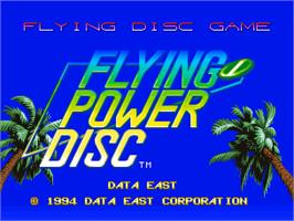 Title screen of Windjammers on the SNK Neo-Geo CD.