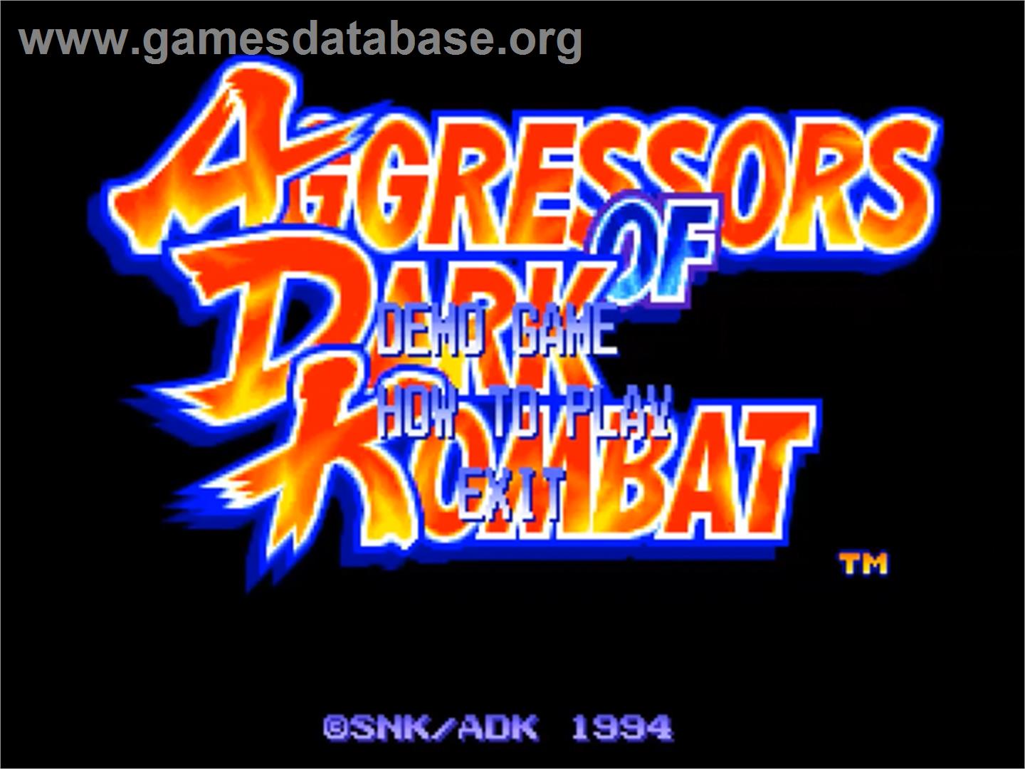 Aggressors of Dark Kombat - SNK Neo-Geo CD - Artwork - Title Screen