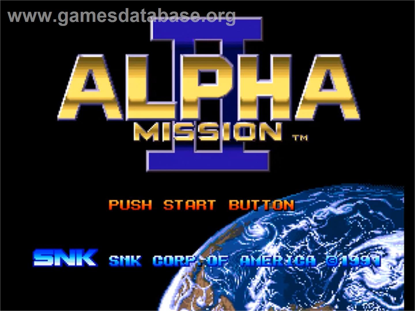 Alpha Mission II - SNK Neo-Geo CD - Artwork - Title Screen