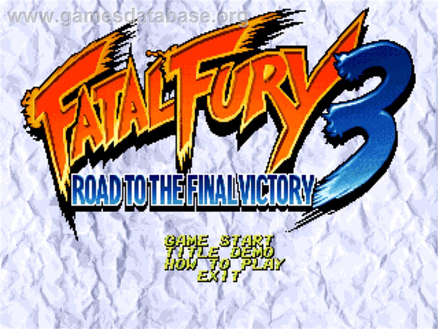Fatal Fury 3 - Road To The Final Victory - SNK Neo-Geo CD - Artwork - Title Screen