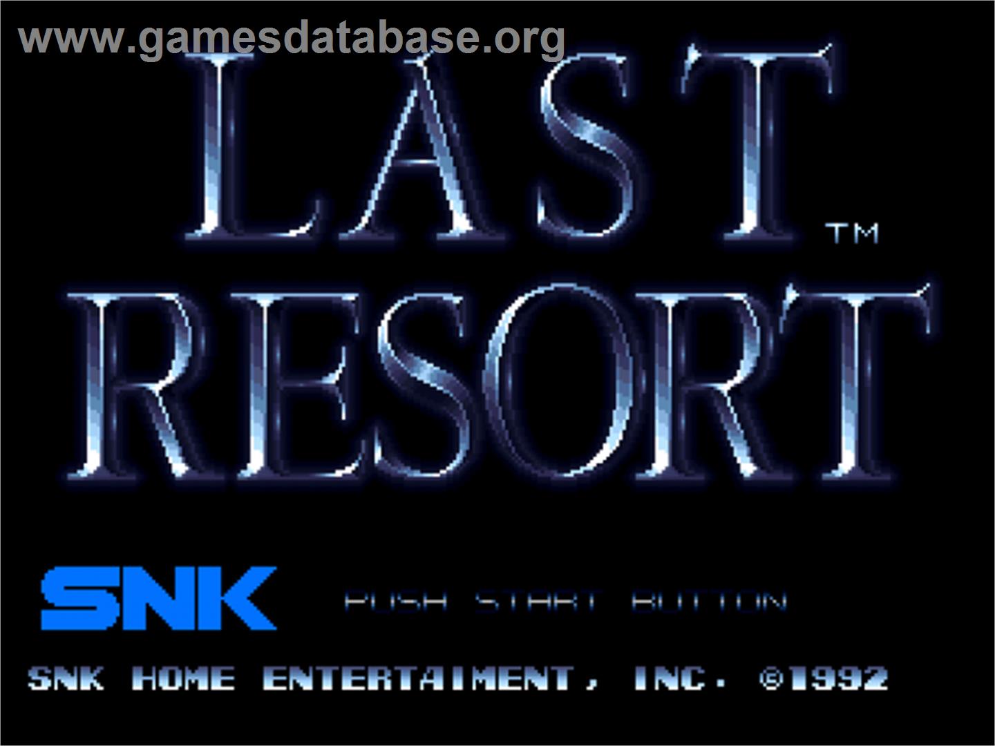 Last Resort - SNK Neo-Geo CD - Artwork - Title Screen