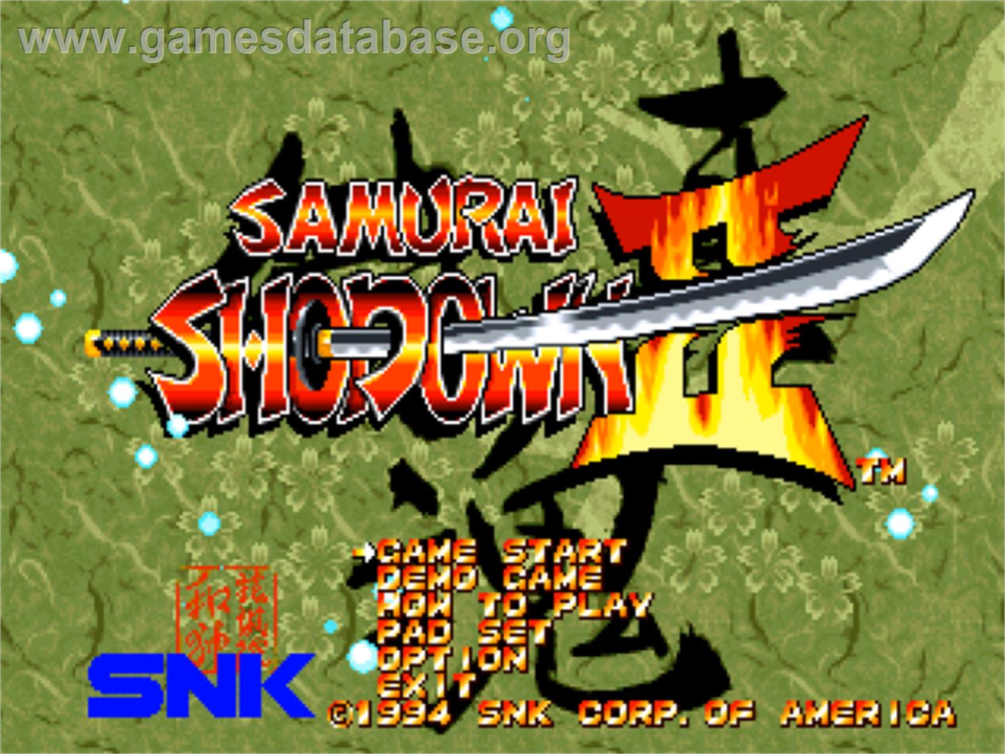 Samurai Shodown II - SNK Neo-Geo CD - Artwork - Title Screen