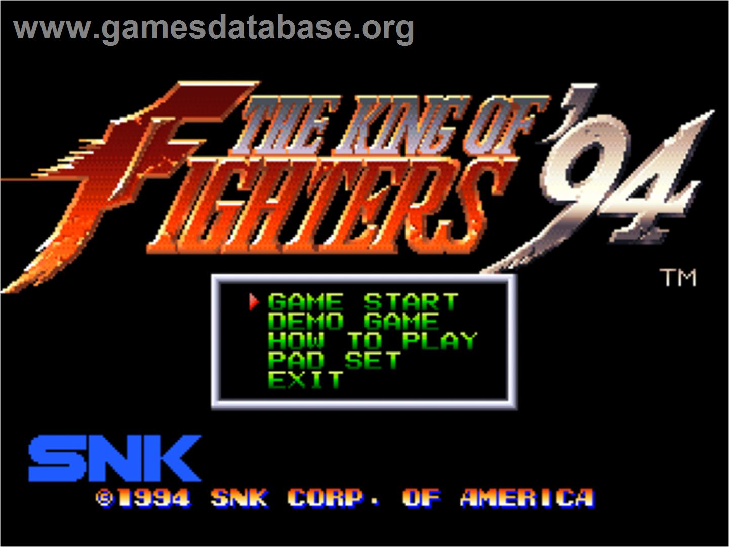 The King of Fighters '94 - SNK Neo-Geo CD - Artwork - Title Screen