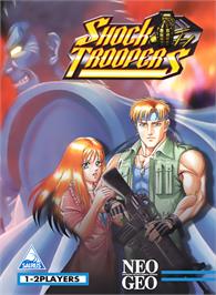 Box cover for Shock Troopers on the SNK Neo-Geo MVS.