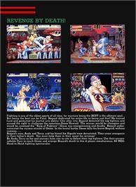 Box back cover for Fatal Fury - King of Fighters on the SNK Neo-Geo MVS.