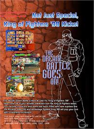 Box back cover for King Of Fighters '98 - The Slugfest / King Of Fighters '98 - Dream Match Never Ends, The on the SNK Neo-Geo MVS.