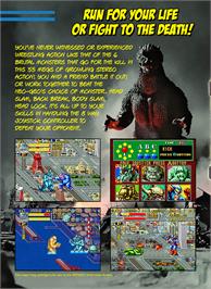 Box back cover for King Of The Monsters on the SNK Neo-Geo MVS.