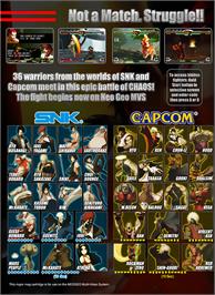 Box back cover for SNK vs. Capcom - SVC Chaos on the SNK Neo-Geo MVS.