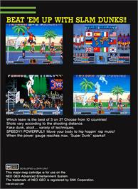 Box back cover for Street Hoop on the SNK Neo-Geo MVS.