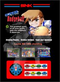 Box back cover for Super Dodge Ball on the SNK Neo-Geo MVS.