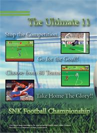 Box back cover for Ultimate 11: SNK Football Championship on the SNK Neo-Geo MVS.