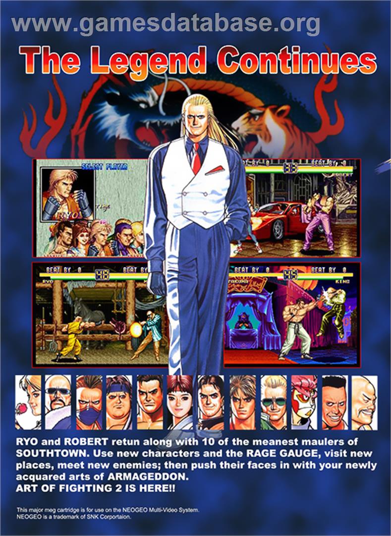 Art of Fighting 2 - SNK Neo-Geo MVS - Artwork - Box Back