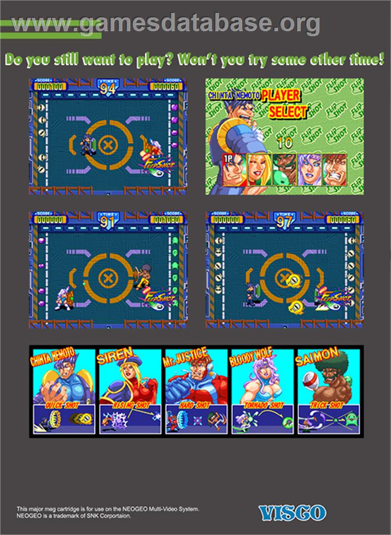 Battle Flip Shot - SNK Neo-Geo MVS - Artwork - Box Back