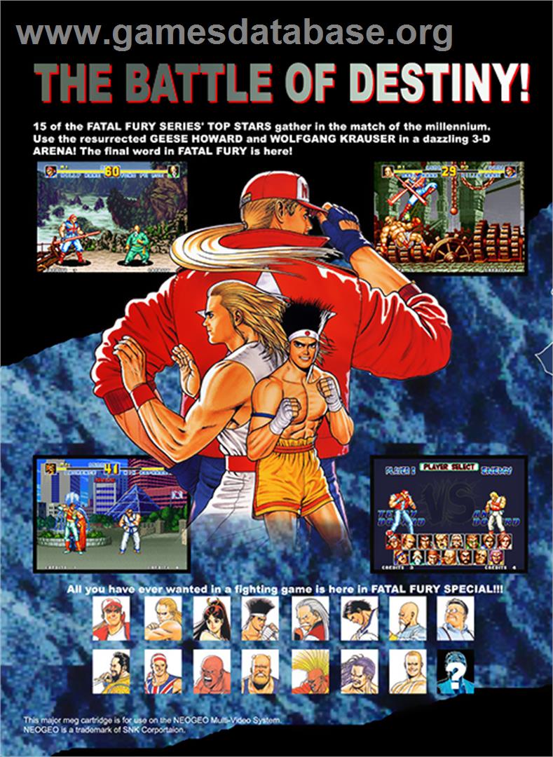 Fatal Fury Special - SNK Neo-Geo MVS - Artwork - Box Back