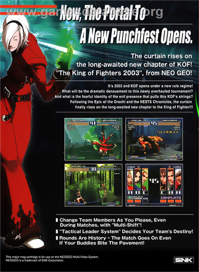 King Of Fighters 2003, The - SNK Neo-Geo MVS - Artwork - Box Back