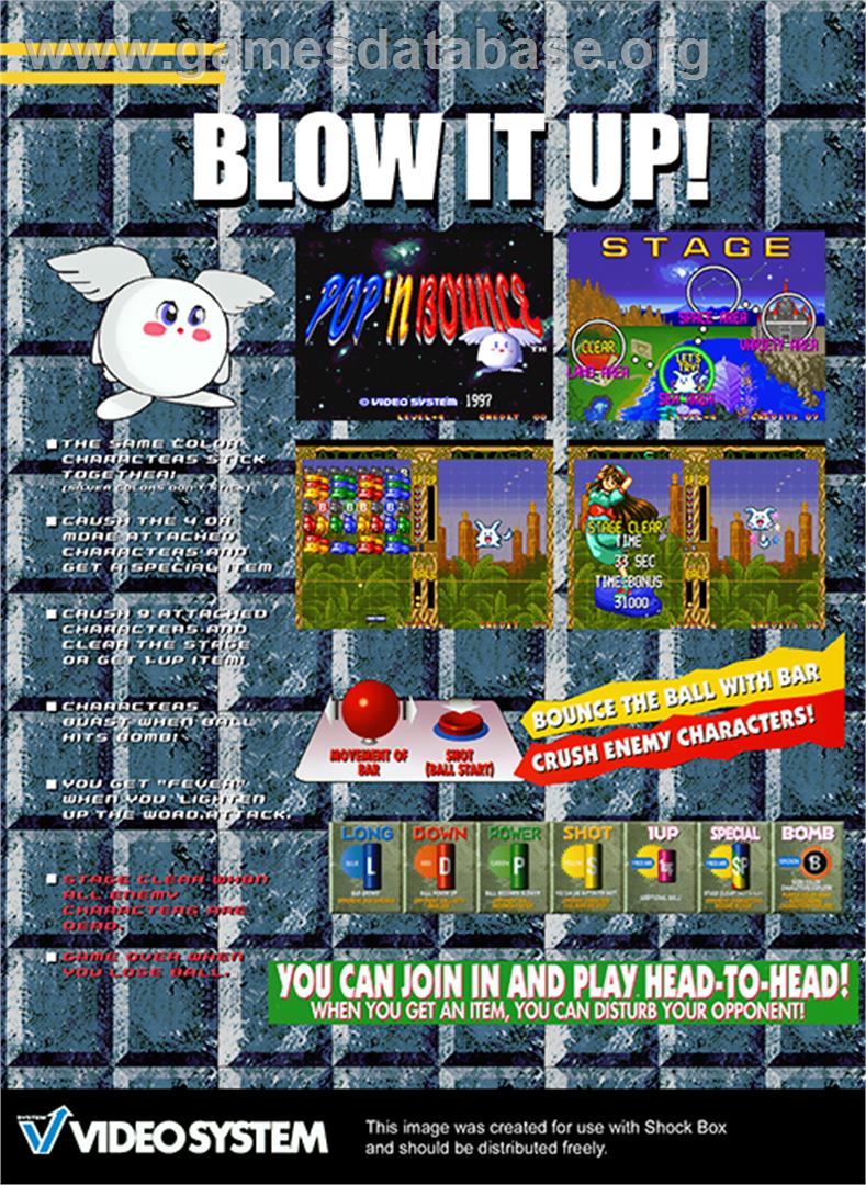 Pop 'n Bounce - SNK Neo-Geo MVS - Artwork - Box Back