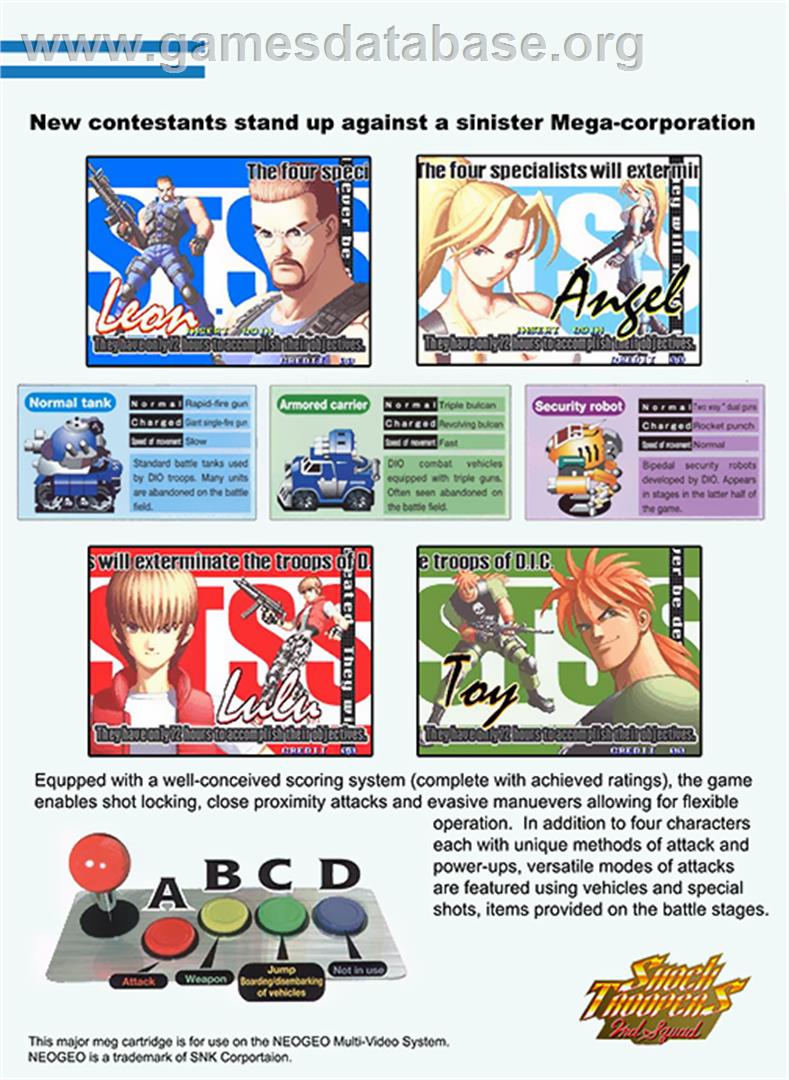 Shock Troopers - 2nd Squad - SNK Neo-Geo MVS - Artwork - Box Back