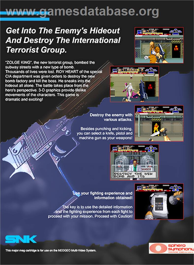 Super Spy, The - SNK Neo-Geo MVS - Artwork - Box Back