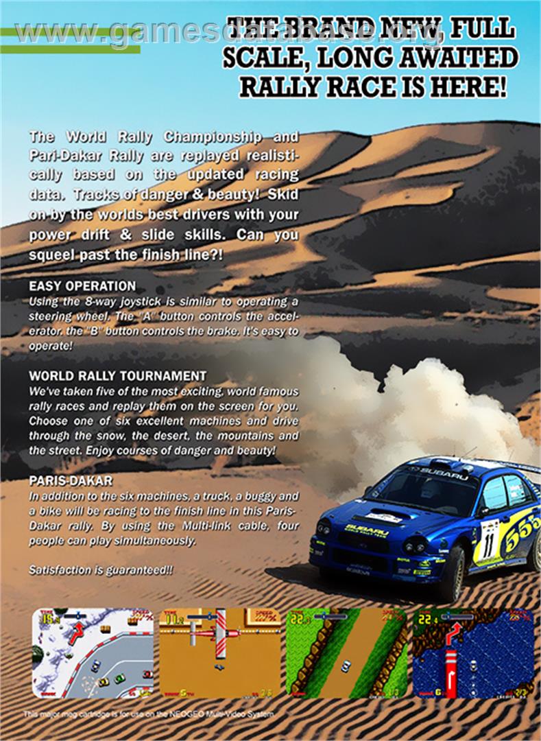Thrash Rally - SNK Neo-Geo MVS - Artwork - Box Back