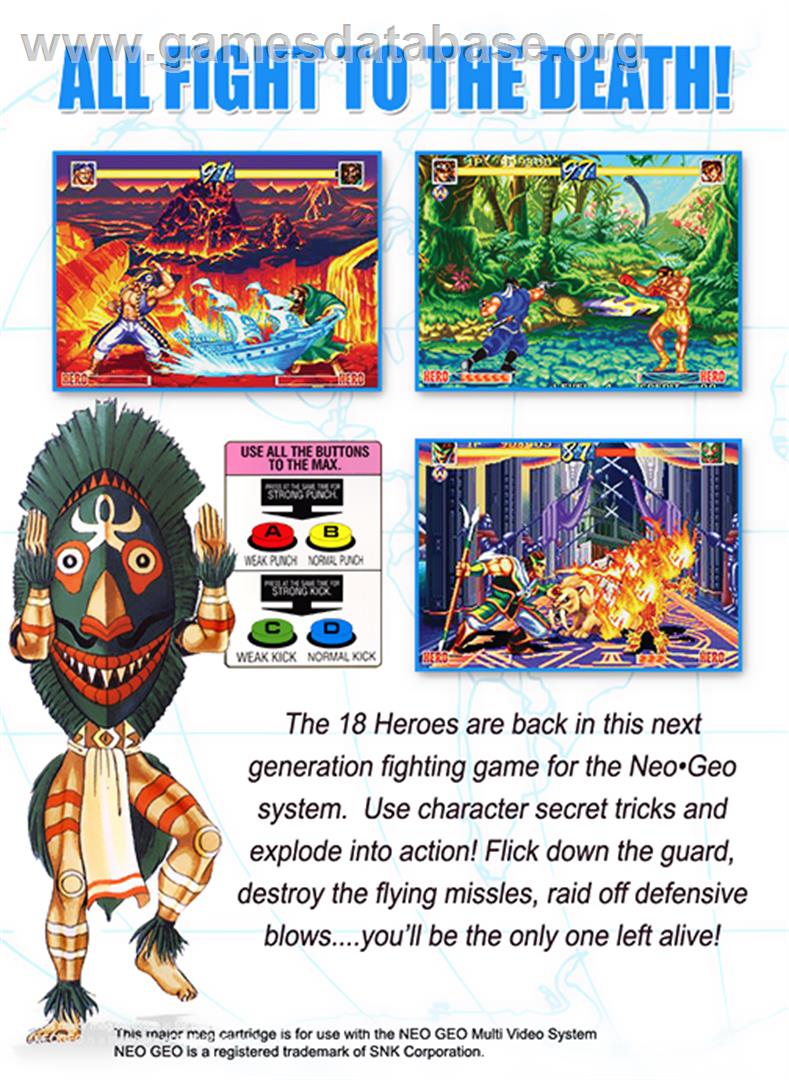 World Heroes Perfect - SNK Neo-Geo MVS - Artwork - Box Back