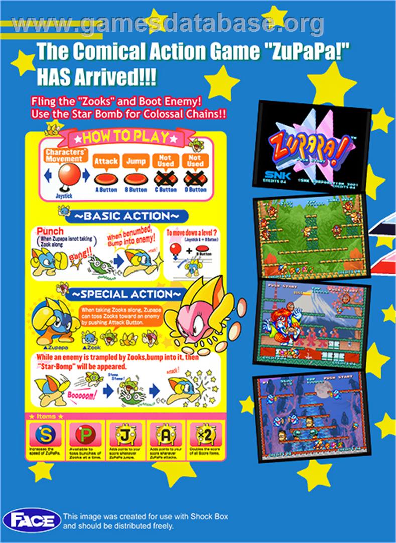 Zupapa - SNK Neo-Geo MVS - Artwork - Box Back