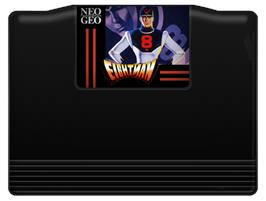 Cartridge artwork for Eight Man on the SNK Neo-Geo MVS.