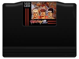 Cartridge artwork for Fatal Fury 2 on the SNK Neo-Geo MVS.