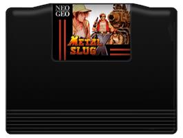 Cartridge artwork for Metal Slug X - Super Vehicle-001 on the SNK Neo-Geo MVS.