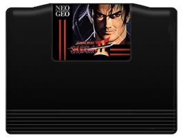 Cartridge artwork for Samurai Shodown 2 on the SNK Neo-Geo MVS.