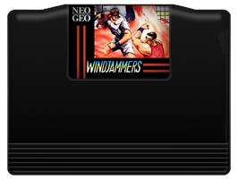 Cartridge artwork for Windjammers on the SNK Neo-Geo MVS.