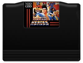 Cartridge artwork for World Heroes on the SNK Neo-Geo MVS.