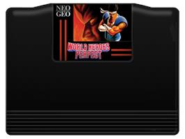 Cartridge artwork for World Heroes Perfect on the SNK Neo-Geo MVS.