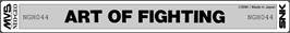 Top of cartridge artwork for Art of Fighting on the SNK Neo-Geo MVS.
