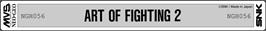 Top of cartridge artwork for Art of Fighting 2 on the SNK Neo-Geo MVS.