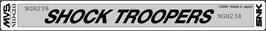 Top of cartridge artwork for Shock Troopers on the SNK Neo-Geo MVS.