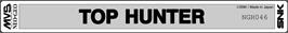 Top of cartridge artwork for Top Hunter on the SNK Neo-Geo MVS.