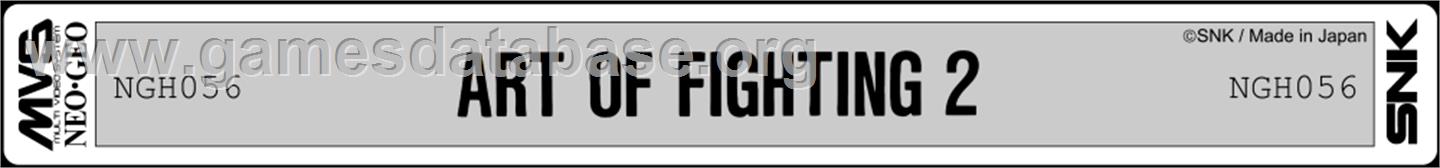 Art of Fighting 2 - SNK Neo-Geo MVS - Artwork - Cartridge Top