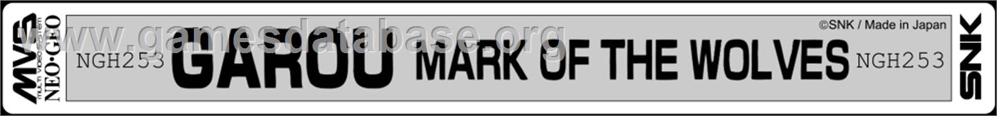 Garou - Mark Of The Wolves - SNK Neo-Geo MVS - Artwork - Cartridge Top