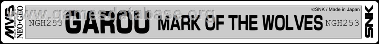 Garou - Mark of the Wolves - SNK Neo-Geo MVS - Artwork - Cartridge Top