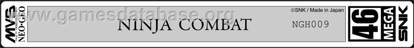 Ninja Combat - SNK Neo-Geo MVS - Artwork - Cartridge Top