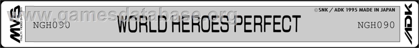 World Heroes Perfect - SNK Neo-Geo MVS - Artwork - Cartridge Top