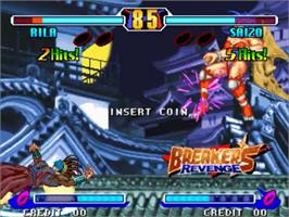 In game image of Breakers Revenge on the SNK Neo-Geo MVS.