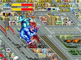 In game image of King Of The Monsters on the SNK Neo-Geo MVS.