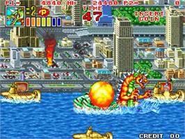 In game image of King Of The Monsters 2 - The Next Thing on the SNK Neo-Geo MVS.