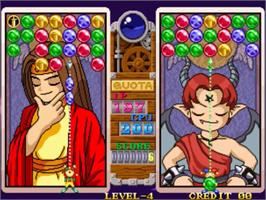 In game image of Magical Drop 3 on the SNK Neo-Geo MVS.
