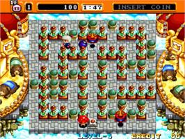 In game image of Neo Bomberman on the SNK Neo-Geo MVS.