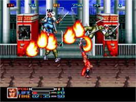 In game image of Ninja Combat on the SNK Neo-Geo MVS.